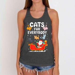 Cats For Everybody Xmas Adult Women Christmas Women's Knotted Racerback Tank