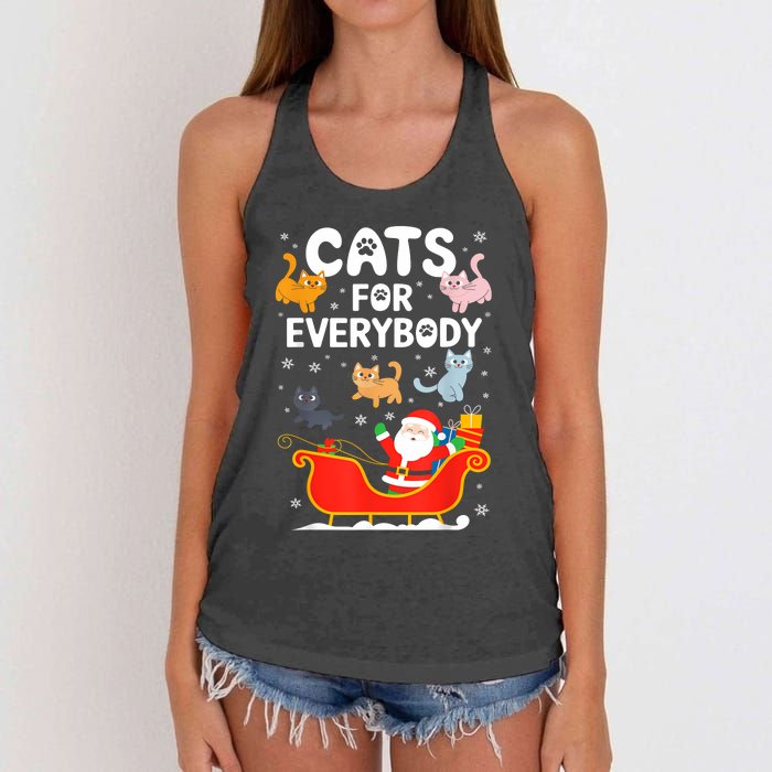 Cats For Everybody Xmas Adult Women Christmas Women's Knotted Racerback Tank