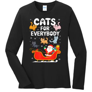 Cats For Everybody Xmas Adult Women Christmas Ladies Long Sleeve Shirt