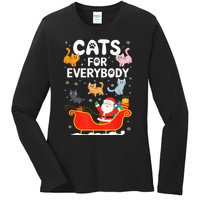 Cats For Everybody Xmas Adult Women Christmas Ladies Long Sleeve Shirt