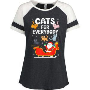 Cats For Everybody Xmas Adult Women Christmas Enza Ladies Jersey Colorblock Tee