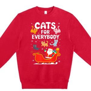 Cats For Everybody Xmas Adult Women Christmas Premium Crewneck Sweatshirt