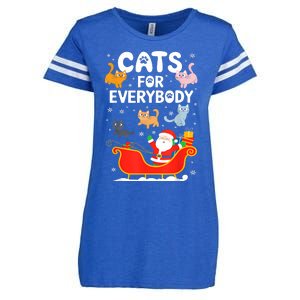 Cats For Everybody Xmas Adult Women Christmas Enza Ladies Jersey Football T-Shirt