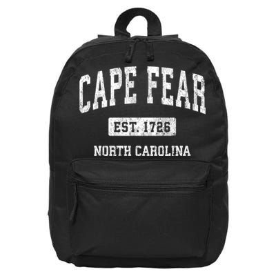 Cape Fear Est 1726 North Carolina Nc Vintage Established Athletic Sports Design 16 in Basic Backpack