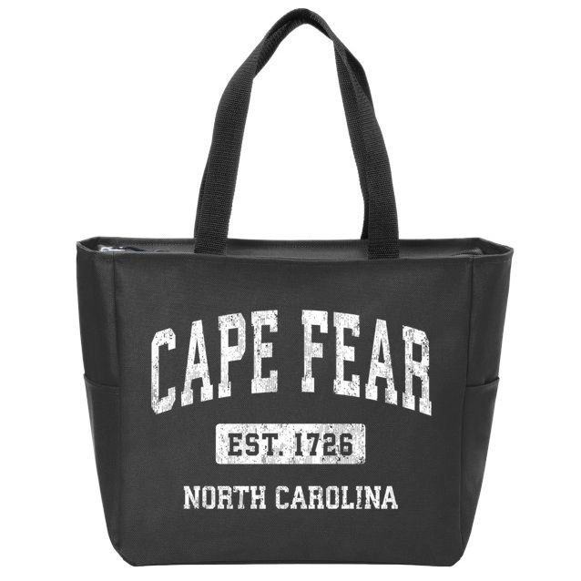 Cape Fear Est 1726 North Carolina Nc Vintage Established Athletic Sports Design Zip Tote Bag
