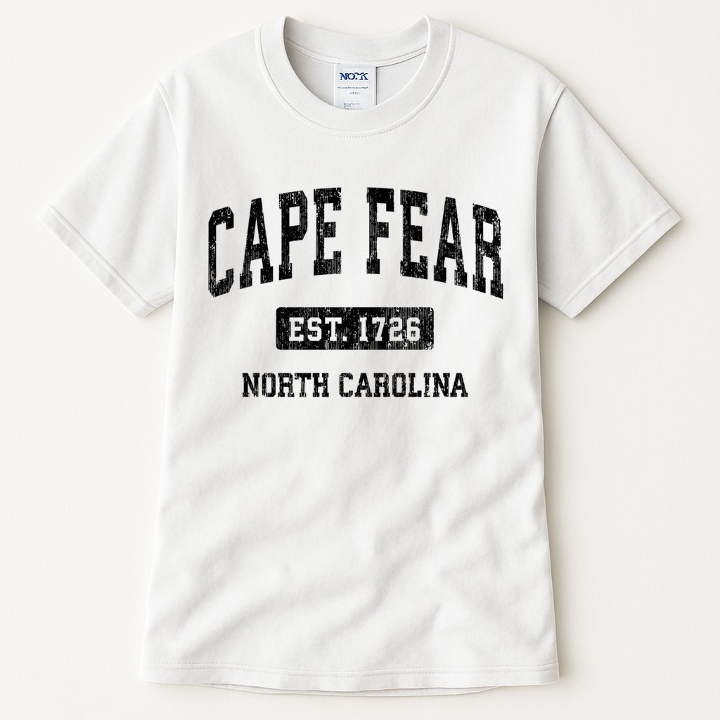 Cape Fear Est 1726 North Carolina Nc Vintage Established Athletic Sports Design Tall T-Shirt