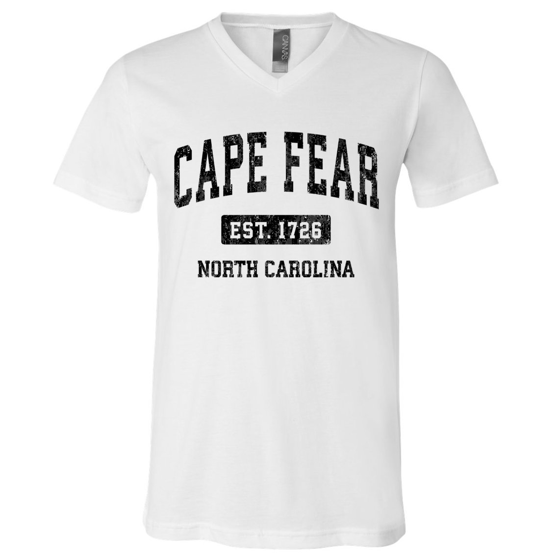 Cape Fear Est 1726 North Carolina Nc Vintage Established Athletic Sports Design V-Neck T-Shirt