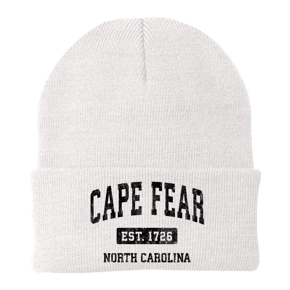 Cape Fear Est 1726 North Carolina Nc Vintage Established Athletic Sports Design Beanie
