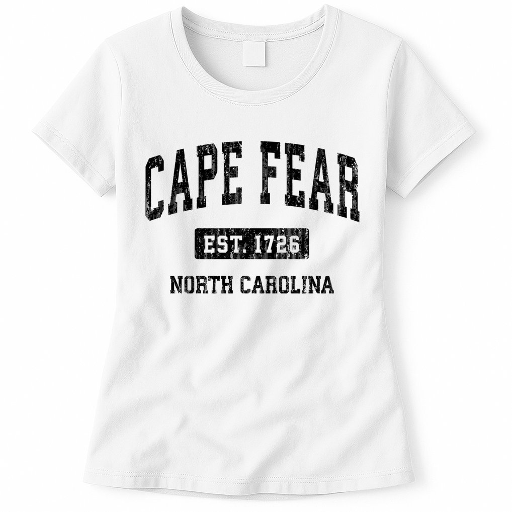 Cape Fear Est 1726 North Carolina Nc Vintage Established Athletic Sports Design Womens T-Shirt
