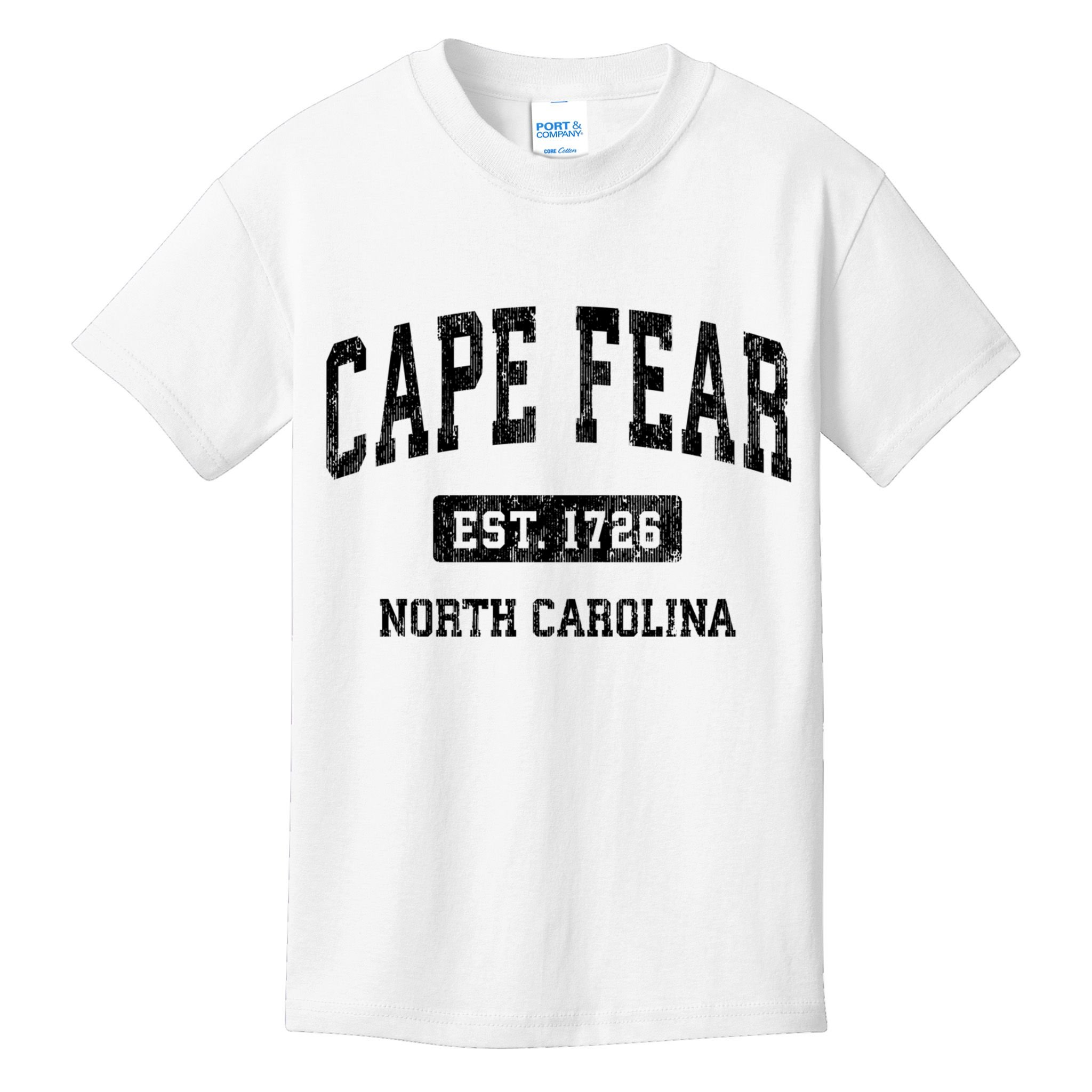 Cape Fear Est 1726 North Carolina Nc Vintage Established Athletic Sports Design Kids T-Shirt