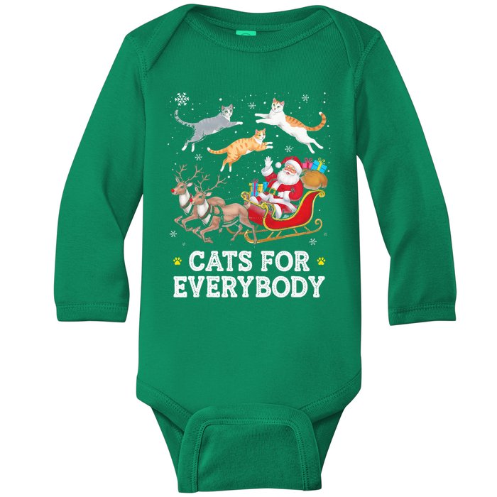 Cats For Everybody Christmas Baby Long Sleeve Bodysuit