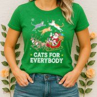 Cats For Everybody Christmas Womens T-Shirt