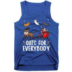 Cats For Everybody Christmas Cat Funny Xmas Santa Gift Tank Top