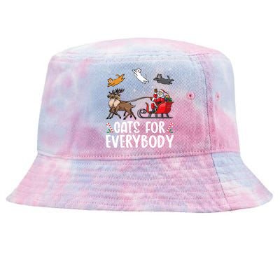 Cats For Everybody Christmas Cat Funny Xmas Santa Gift Tie-Dyed Bucket Hat