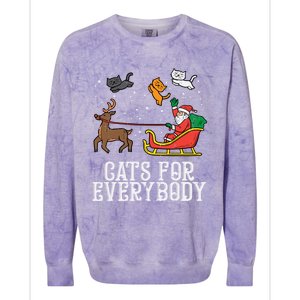 Cats For Everybody Christmas Cat Funny Xmas Santa Gift Colorblast Crewneck Sweatshirt