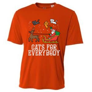 Cats For Everybody Christmas Cat Funny Xmas Santa Gift Cooling Performance Crew T-Shirt