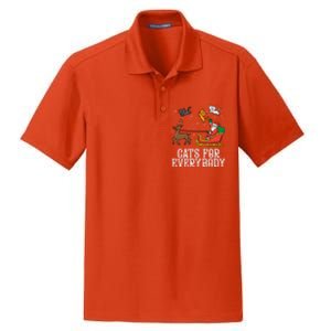 Cats For Everybody Christmas Cat Funny Xmas Santa Gift Dry Zone Grid Polo