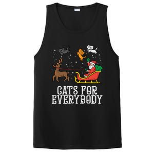 Cats For Everybody Christmas Cat Funny Xmas Santa Gift PosiCharge Competitor Tank