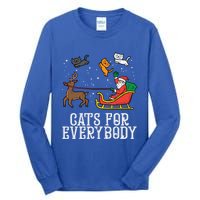 Cats For Everybody Christmas Cat Funny Xmas Santa Gift Tall Long Sleeve T-Shirt