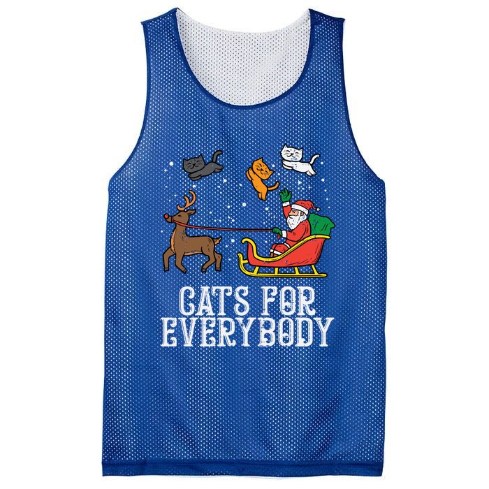 Cats For Everybody Christmas Cat Funny Xmas Santa Gift Mesh Reversible Basketball Jersey Tank