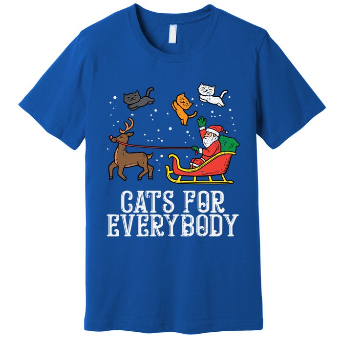 Cats For Everybody Christmas Cat Funny Xmas Santa Gift Premium T-Shirt