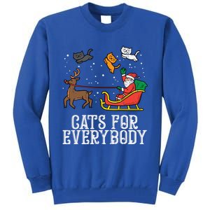 Cats For Everybody Christmas Cat Funny Xmas Santa Gift Tall Sweatshirt