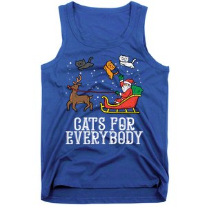 Cats For Everybody Christmas Cat Funny Xmas Santa Gift Tank Top