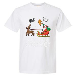 Cats For Everybody Christmas Cat Funny Xmas Santa Gift Garment-Dyed Heavyweight T-Shirt