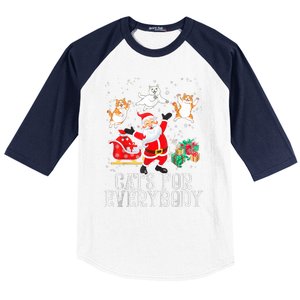 Cats For Everybody Christmas Cat Funny Xmas Women Santa Tank Top Baseball Sleeve Shirt