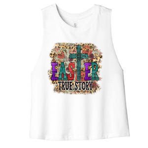 Cute Floral Easter Decor For Blessed Mom And Jesus Lovers Funny Gift Women's Racerback Cropped Tank