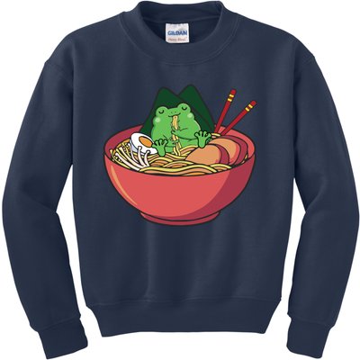 Cute Frog Eating Ramen Japanese Noodles Lover Funny Kids Sweatshirt