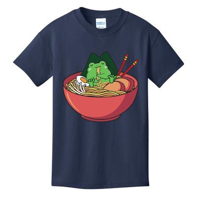 Cute Frog Eating Ramen Japanese Noodles Lover Funny Kids T-Shirt