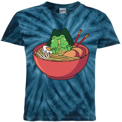 Cute Frog Eating Ramen Japanese Noodles Lover Funny Kids Tie-Dye T-Shirt