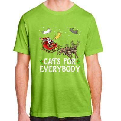 Cats For Everybody Christmas Cat Funny Xmas Santa Gift Adult ChromaSoft Performance T-Shirt