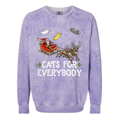 Cats For Everybody Christmas Cat Funny Xmas Santa Gift Colorblast Crewneck Sweatshirt