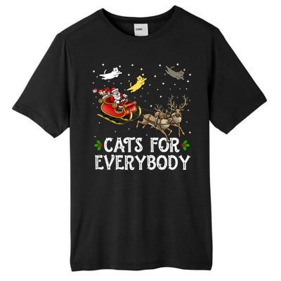 Cats For Everybody Christmas Cat Funny Xmas Santa Gift Tall Fusion ChromaSoft Performance T-Shirt