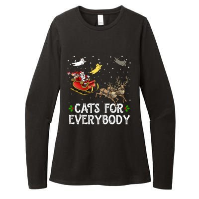 Cats For Everybody Christmas Cat Funny Xmas Santa Gift Womens CVC Long Sleeve Shirt