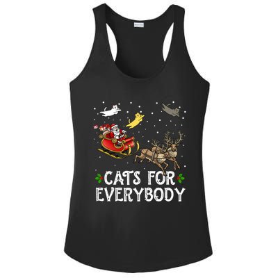 Cats For Everybody Christmas Cat Funny Xmas Santa Gift Ladies PosiCharge Competitor Racerback Tank