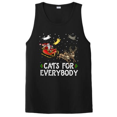 Cats For Everybody Christmas Cat Funny Xmas Santa Gift PosiCharge Competitor Tank