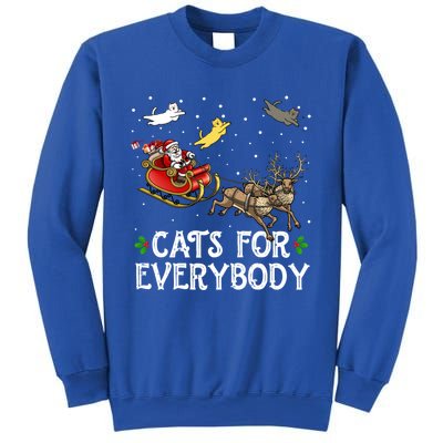 Cats For Everybody Christmas Cat Funny Xmas Santa Gift Sweatshirt