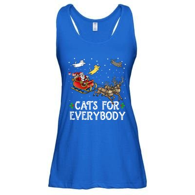 Cats For Everybody Christmas Cat Funny Xmas Santa Gift Ladies Essential Flowy Tank