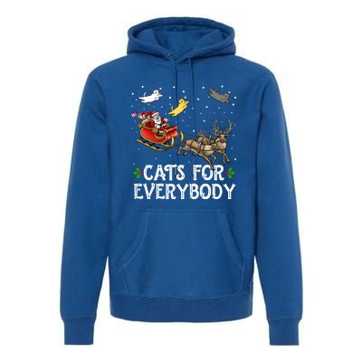 Cats For Everybody Christmas Cat Funny Xmas Santa Gift Premium Hoodie