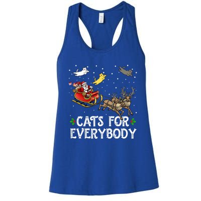 Cats For Everybody Christmas Cat Funny Xmas Santa Gift Women's Racerback Tank