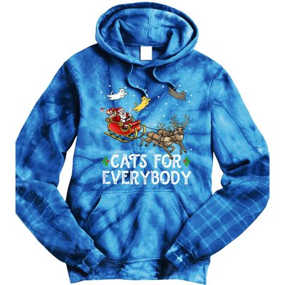 Cats For Everybody Christmas Cat Funny Xmas Santa Gift Tie Dye Hoodie