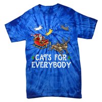 Cats For Everybody Christmas Cat Funny Xmas Santa Gift Tie-Dye T-Shirt