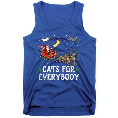 Cats For Everybody Christmas Cat Funny Xmas Santa Gift Tank Top