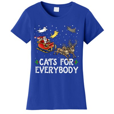 Cats For Everybody Christmas Cat Funny Xmas Santa Gift Women's T-Shirt