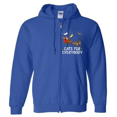 Cats For Everybody Christmas Cat Funny Xmas Santa Gift Full Zip Hoodie