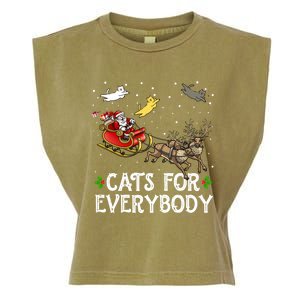 Cats For Everybody Christmas Cat Funny Xmas Santa Gift Garment-Dyed Women's Muscle Tee