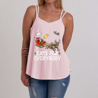 Cats For Everybody Christmas Cat Funny Xmas Santa Gift Women's Strappy Tank